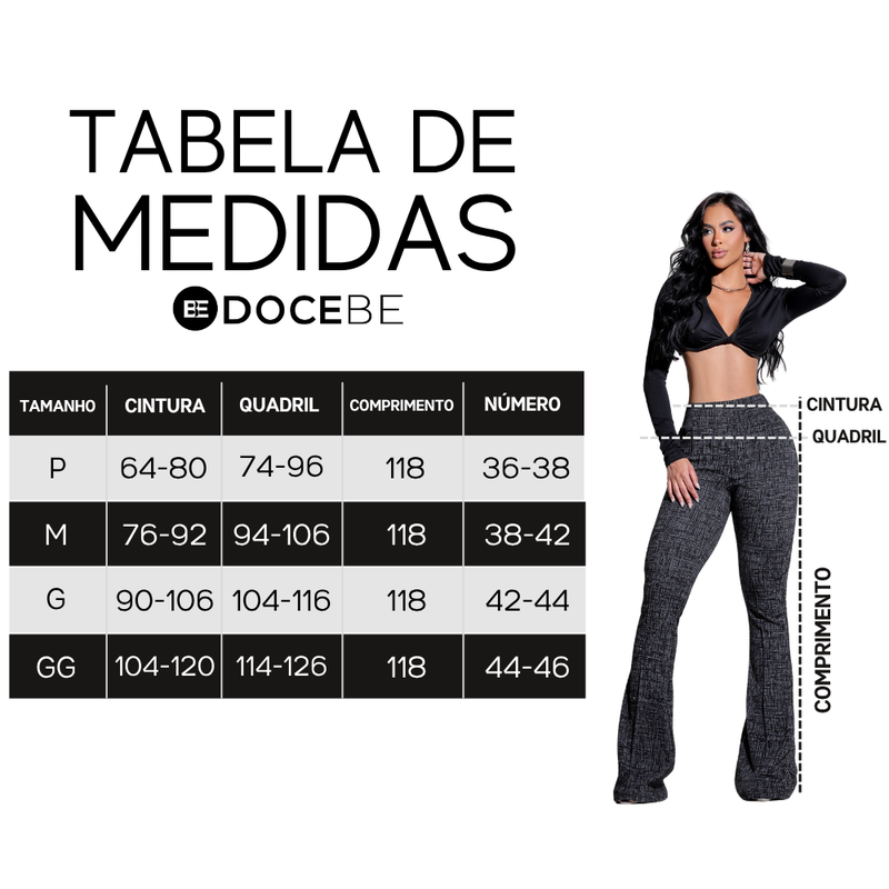 Calça Modeladora Flare – Cós Alto Mescla